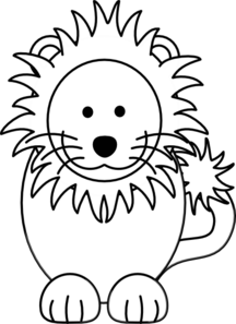 216x297 Lion Black White Clip Art