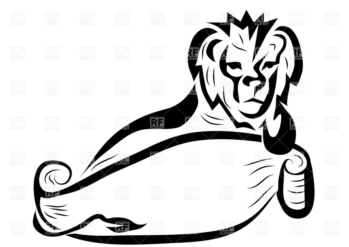 1200x849 Lion With Empty Banner Royalty Free Vector Clip Art Image