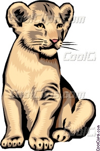 198x300 Lion Cub Vector Clip Art