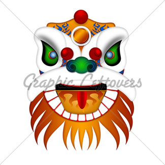 325x325 Chinese New Year Lion Dance With 2018 Scroll Illustration Gl