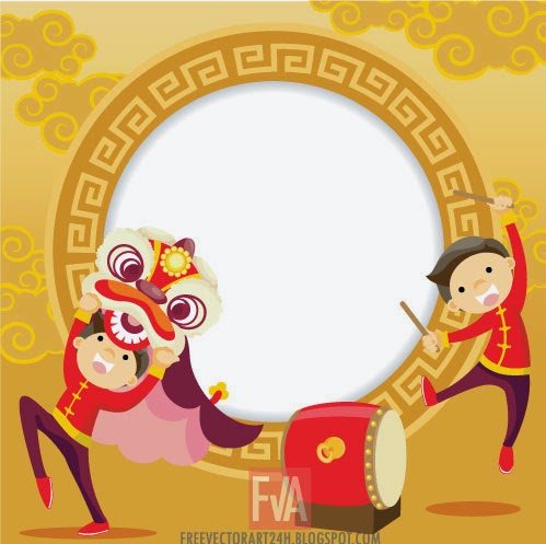 499x497 Chinese New Year Lion Dance Vector Graphics