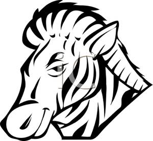 300x276 Free Clipart Image Black And White Zebra Head