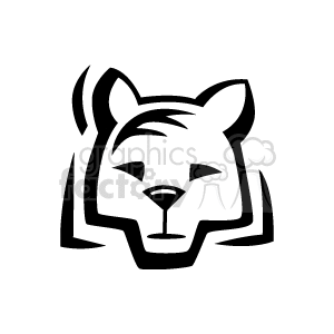 300x300 Royalty Free Black And White Abstract Lioness Face 131043 Vector
