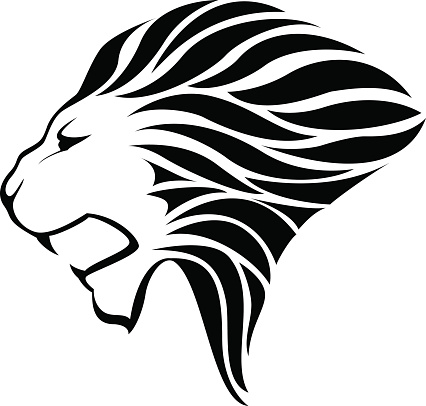 426x406 Silhouette Of A Lion Face Stencil Clip Art, Vector Images