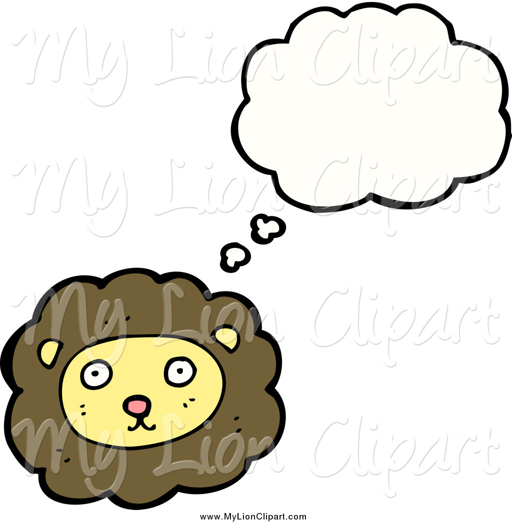 1024x1044 Clipart Of A Thinking Brown And Yellow Lion Face By