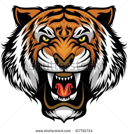 450x470 Drawn Tigres Angry Lion Face