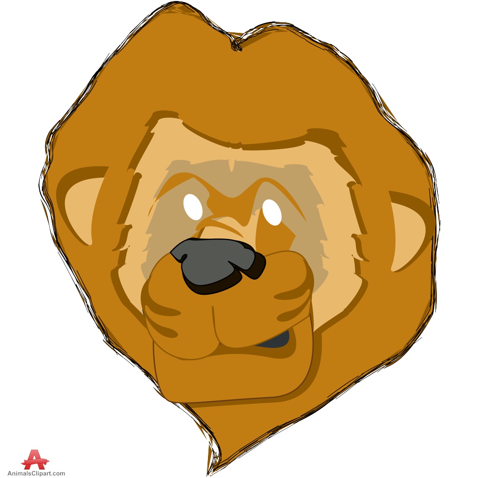 999x960 Funny Lion Face Portrait Free Clipart Design Download