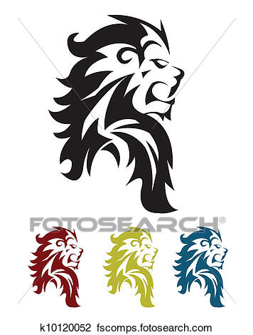 356x470 Clipart Of Lion Head K10120052