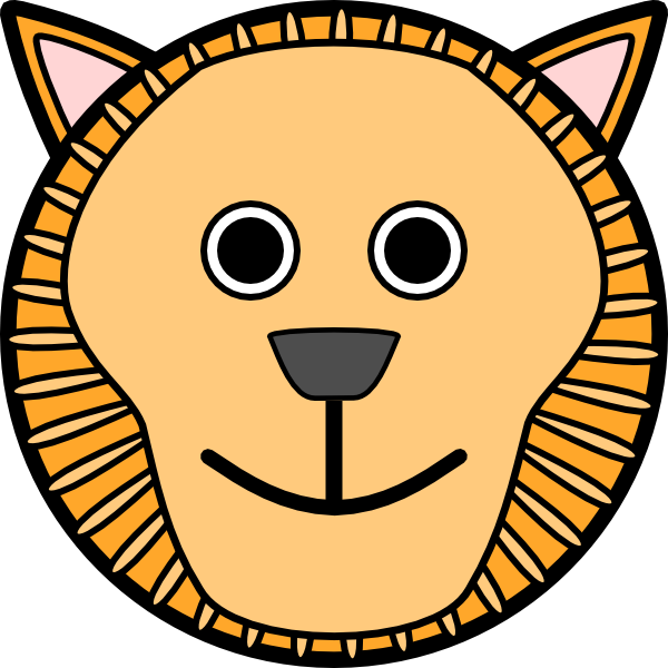 600x600 Lion Rounded Face Clip Art Free Vector 4vector