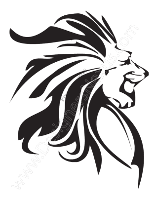 316x409 V12 Free Animal Vector Graphics Lion Clip Art Stencil