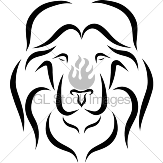 325x325 Metallic Gold And Silver Lion Head Vector Illustration Gl Stock