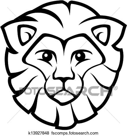 440x470 Clip Art Of Lion Face Vector K13927848