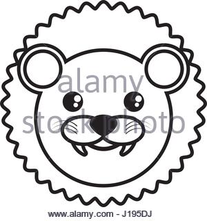 300x320 Hand Sketch Of Lion Head With Mane. Lion Drawing And Animal Sketch