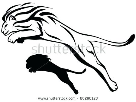 450x338 Outline Of Lion Fabulous Black Outline Sign Lion Tattoo Design