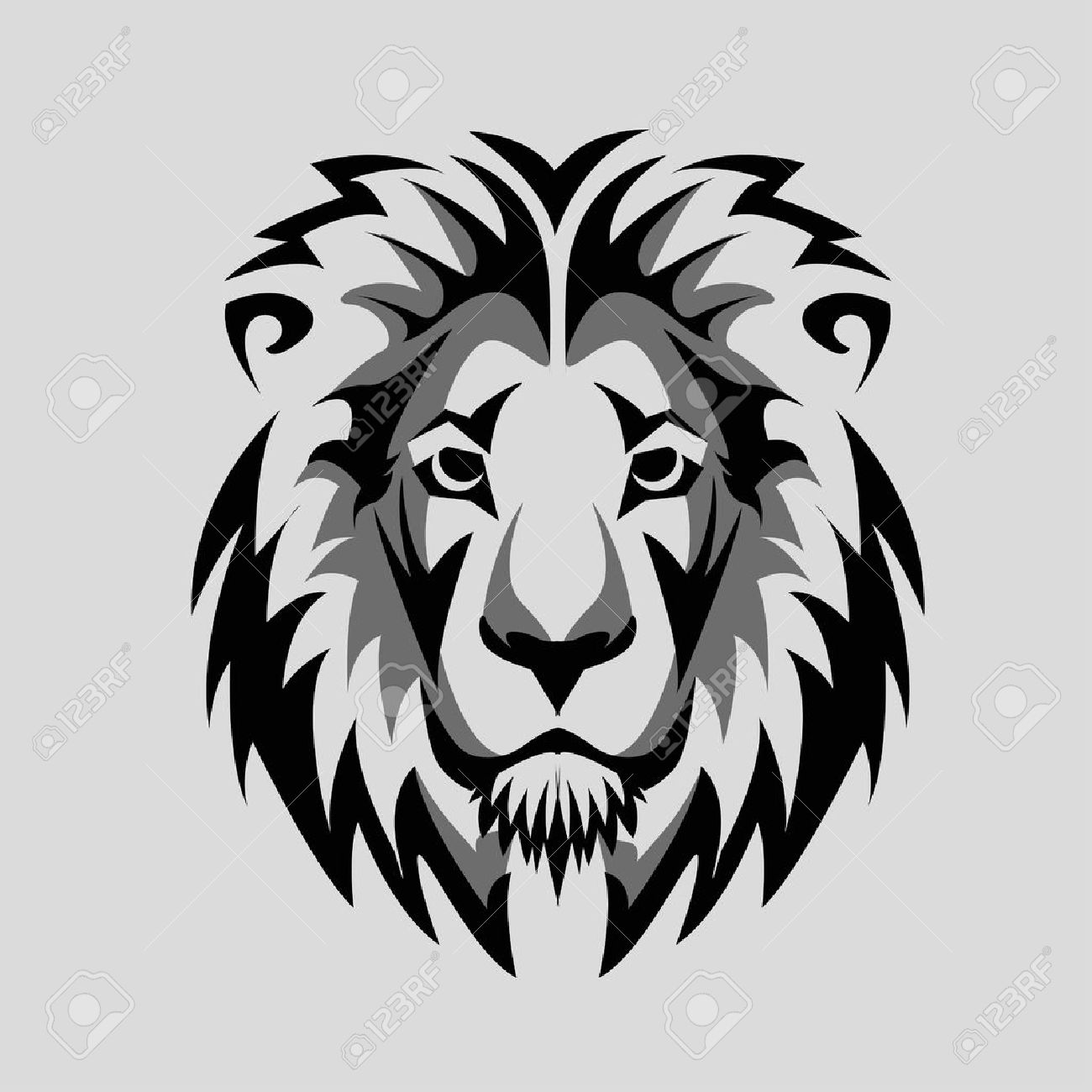 1300x1300 Lion Head Black White Icon Royalty Free Cliparts, Vectors,