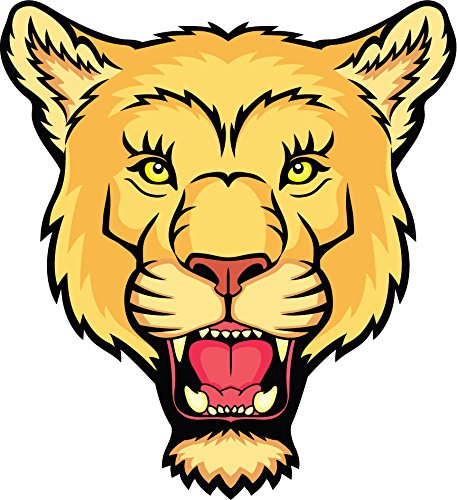 457x500 Lion Head Mscot Home Decal Vinyl Sticker 12'' X 13'' Check This