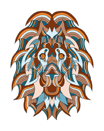 358x450 Lion Head Zentangle Stylized, Vector, Illustration, Freehand