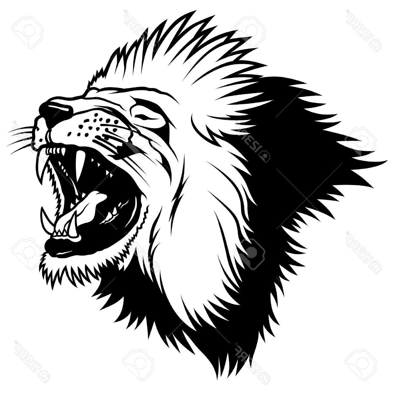 1300x1300 Best Hd Lion Head Hand Drawn Illustration Stock Vector Outline
