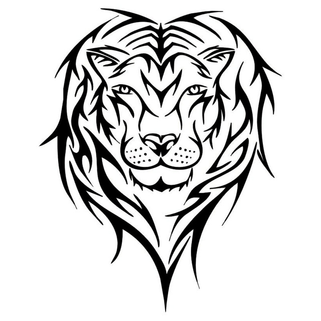 640x640 20.225.4cm Lion Face Silhouette Funny Car Door Stickers Truck