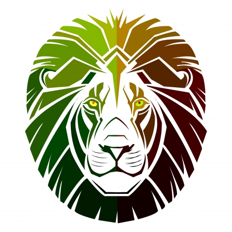 468x468 Lion Head Symbol Design With Silhouette Style Vectors Stock