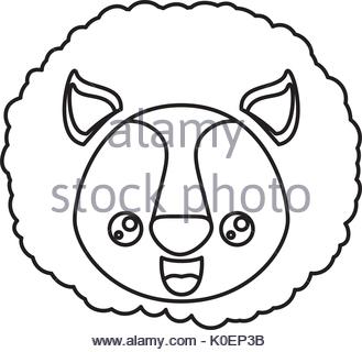 329x320 Lion Head With Happy Face Illustration Stock Vector Art