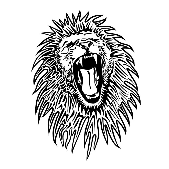 660x660 Lion Black White Image Free Vector 123freevectors