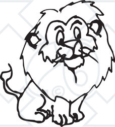 228x250 Clipart Black And White Male Lion