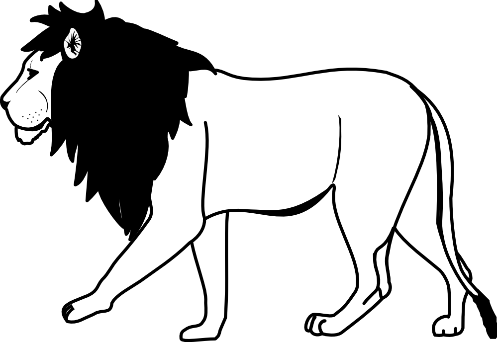 999x688 Lion Clip Art Black And White Clipart