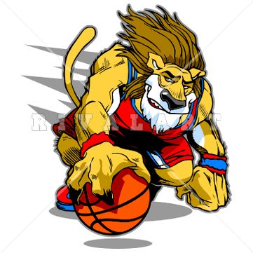 361x361 Mascot Clipart Image Of A Lions Basketball Player In Color Lion