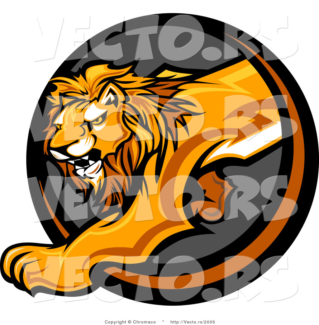 1024x1044 Vector Of A Stalking Lion Mascot Stepping Out From A Dark Circle