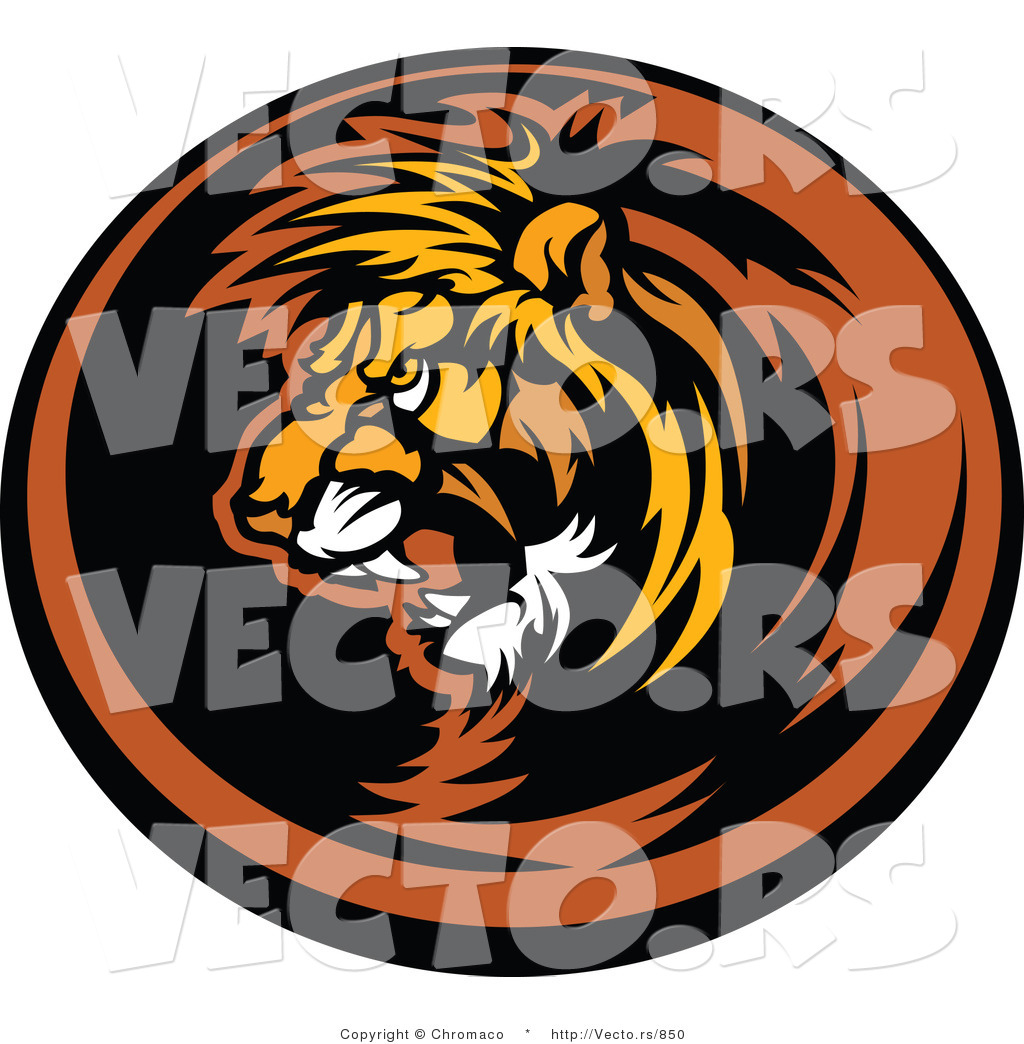 1024x1044 Vector Of An Aggressive Lion Mascot Roaring Within Circle Icon By