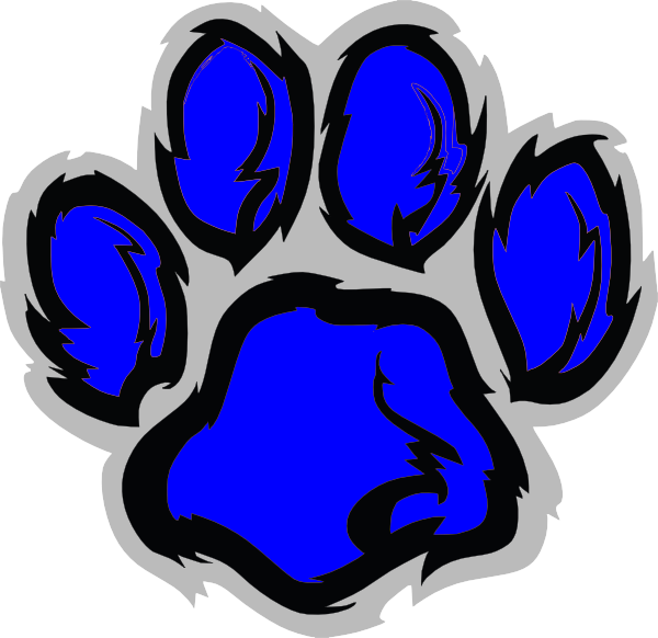 600x582 Blue Lion Paw Clip Art