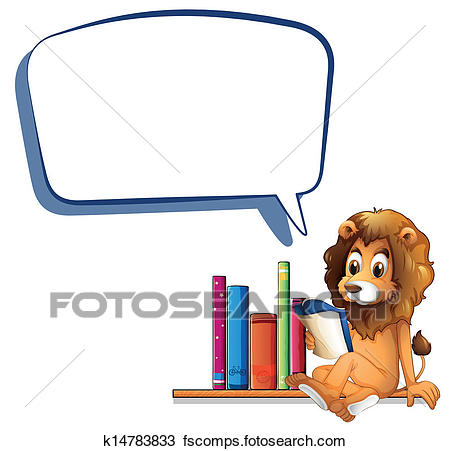 450x451 Clipart Of A Lion Reading A Book K14205410