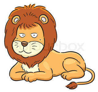 320x300 Illustration Amusing Young Lion On White Background Stock Vector