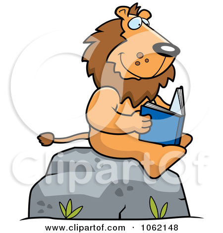 450x470 Clipart Lion Reading