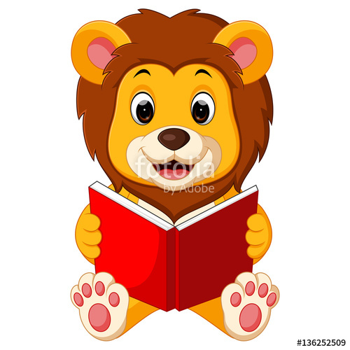 500x500 Lion Reading Book Stock Image And Royalty Free Vector Files