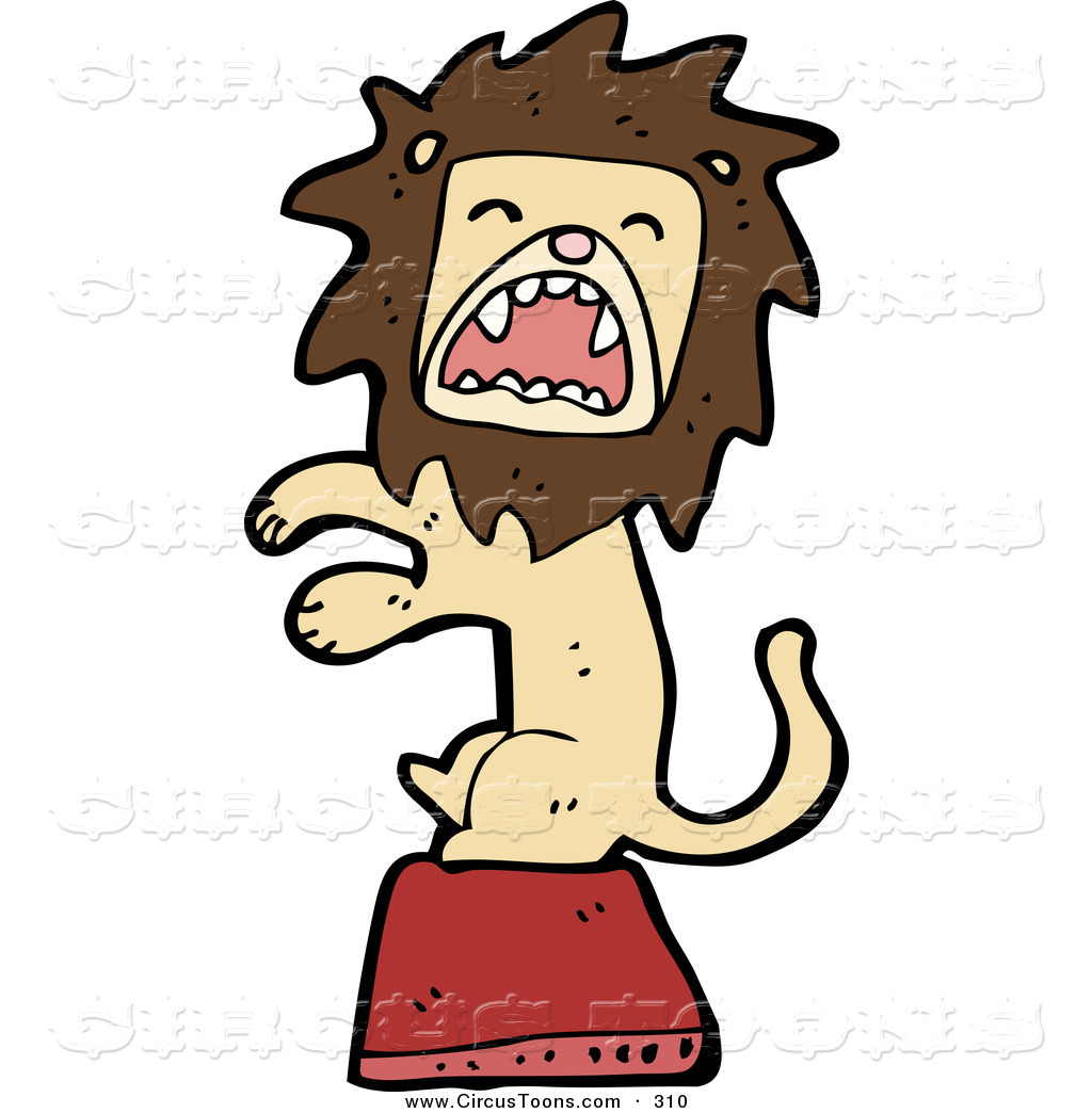 1024x1044 Circus Clipart Of A Roaring Circus Lion On A Stand By