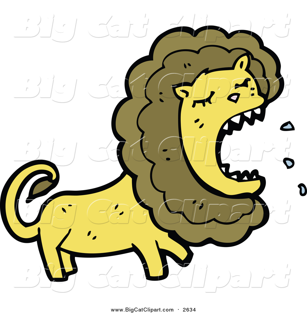 1024x1044 Cartoon Vector Clipart Of A Lion Roaring By Lineartestpilot