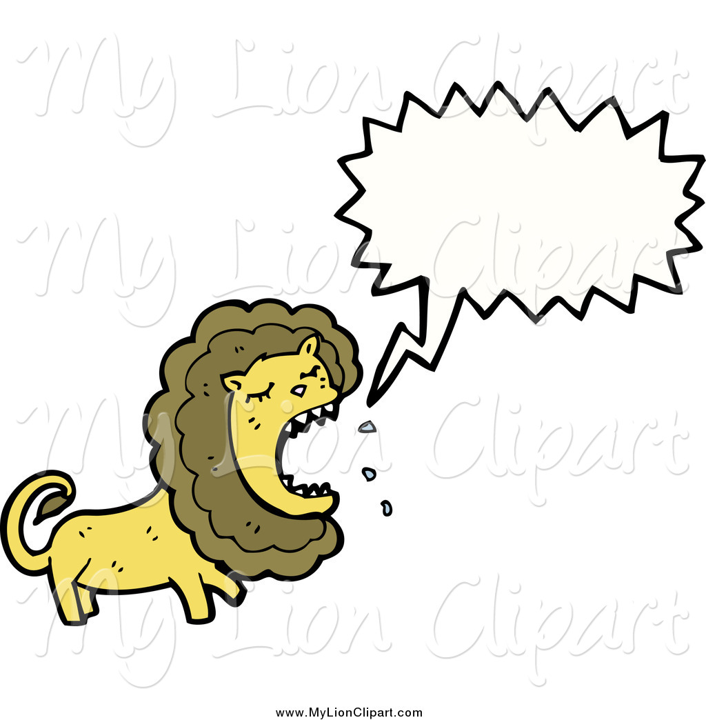 1024x1044 Clipart Of A Roaring Lion With A Speech Bubble By Lineartestpilot