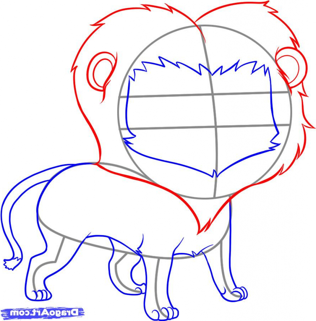 1008x1024 Easy Lion Drawing Steps How To Draw A Lion Roaring Roaring Lion