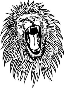 219x300 Lion Roaring Drawing