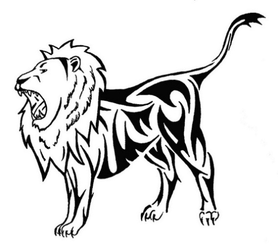 562x504 Roaring Lion Drawing Tribal
