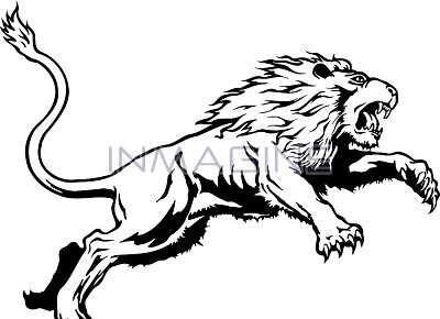 400x290 White Lion Clipart Traceable