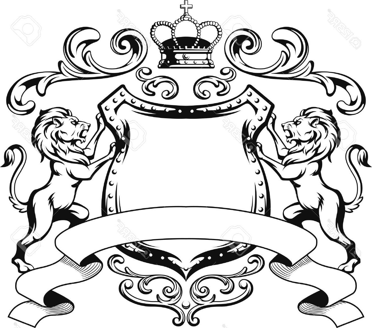 1300x1146 Best Free Heraldic Lion Shield Crest Silhouette Stock Vector Drawing