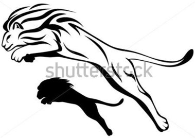 379x268 Lion Running Clipart