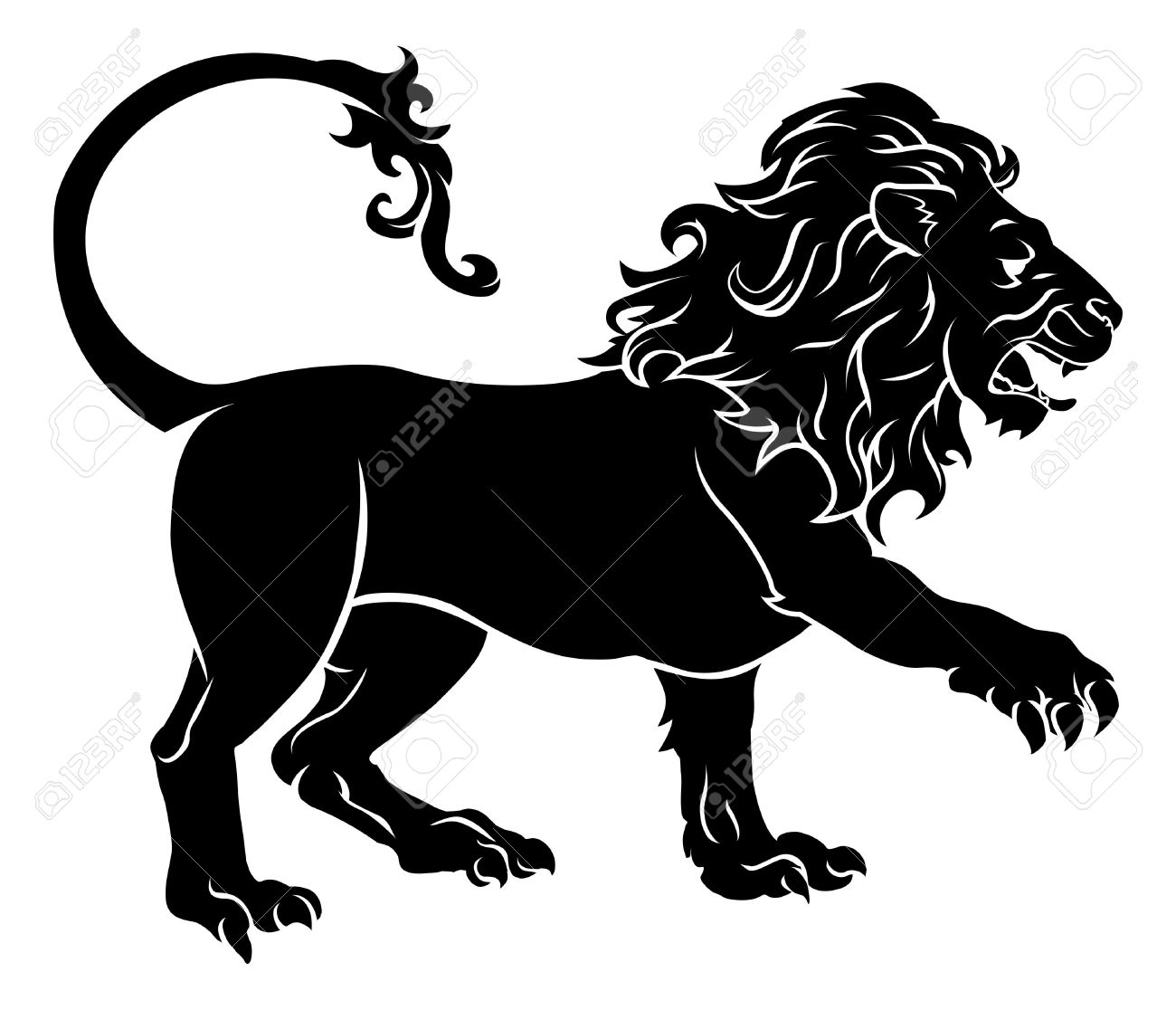 1300x1116 An Illustration Of A Stylised Black Lion Perhaps A Lion Tattoo