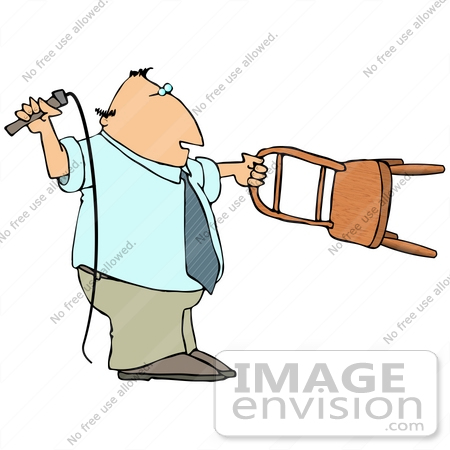 450x450 Clip Art Graphic Of A Lion Tamer Holding A Chair And A Whip