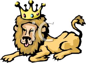 300x220 Lion Wearing A Crown Clip Art Image