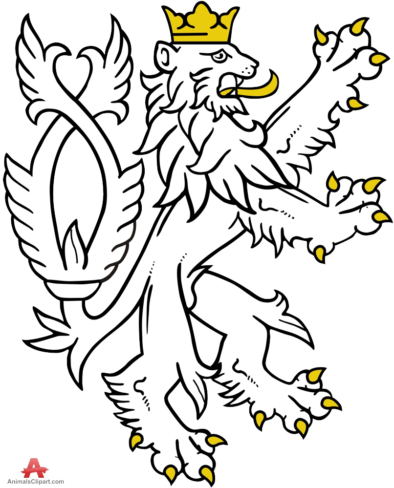 806x999 Royal Heraldic Lion With Crown Free Clipart Design Download