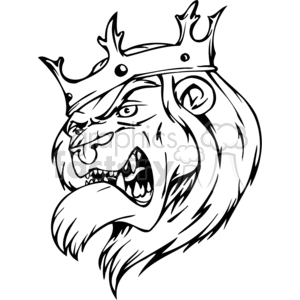 300x300 Royalty Free Lion Wearing A Crown 373036 Vector Clip Art Image